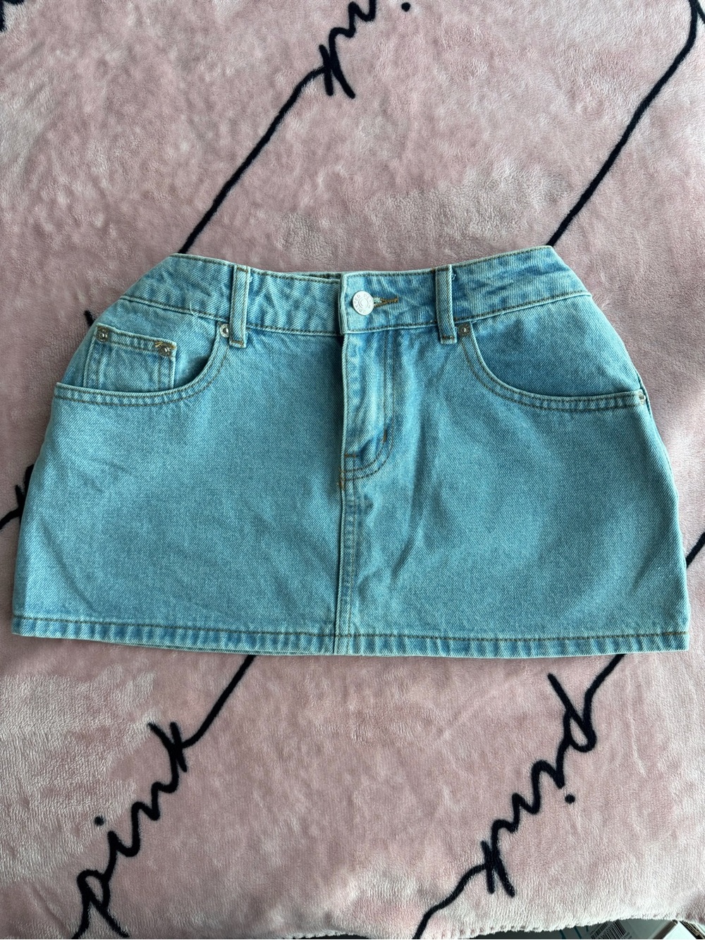 Edikted Light Blue Denim Mini Skirt - Women